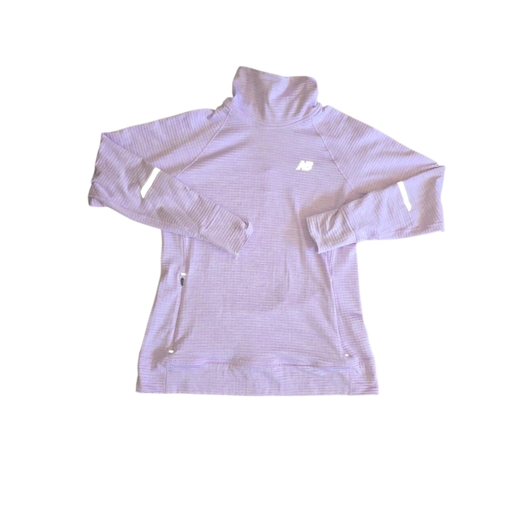 New Balance Women's Lilac Cowl Neck Sweater Running Popover Thumb Holes